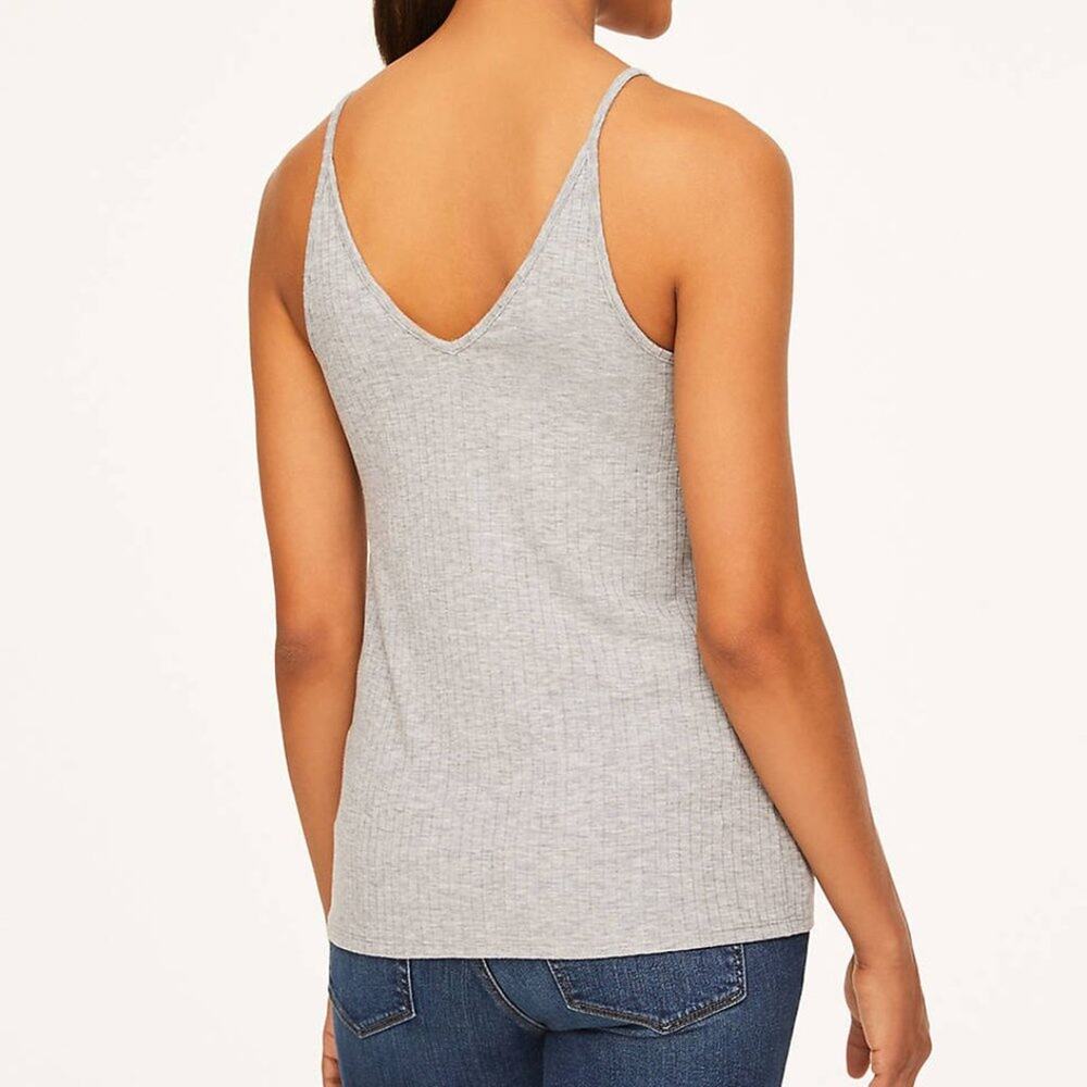 LOFT Gray Double V Cami - Picture 4 of 9